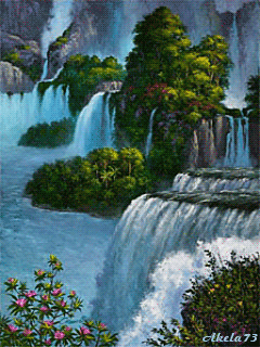 waterfall nature scenery landscape animated gif