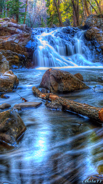 cascading waterfall beautiful nature animated gif