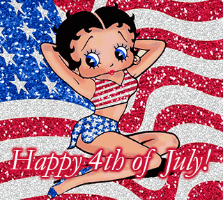 Betty Boop Happy 4th of July American Flag GIf