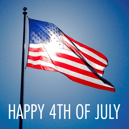 Happy 4th of July American Flag Gif