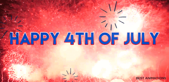 Happy 4th of July Red Fireworks gif