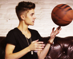 Justin Bieber Spinning Basketball gif