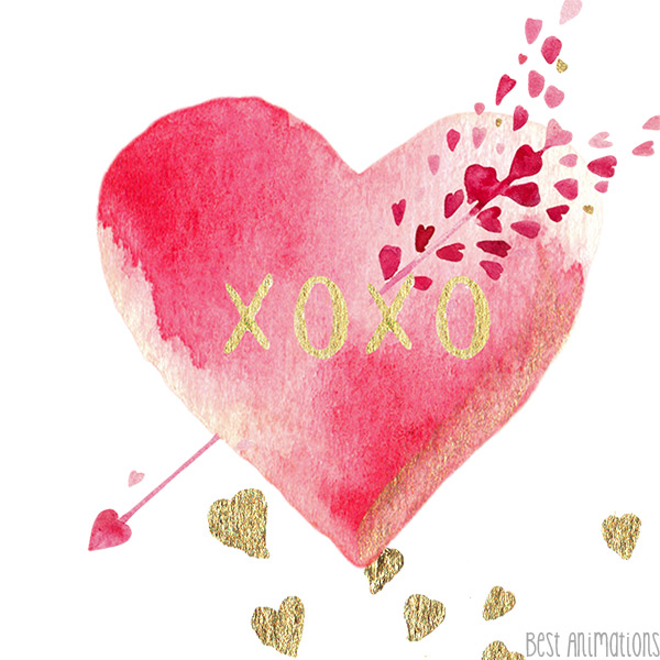 XOXO Heart Arrow Hipster animated gif