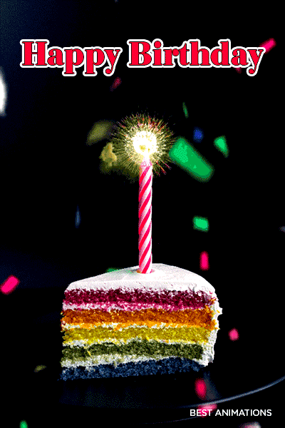 Rainbow Birthday Cake Gif