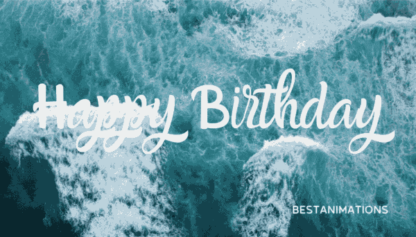 Ocean Waves Happy Birthday Gif
