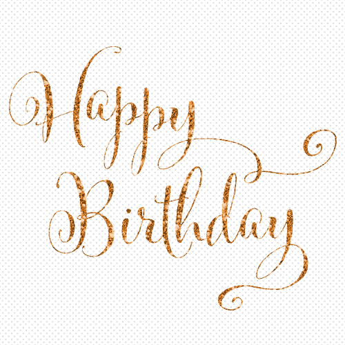 Happy Birthday Calligraphy Glitter Gif Card