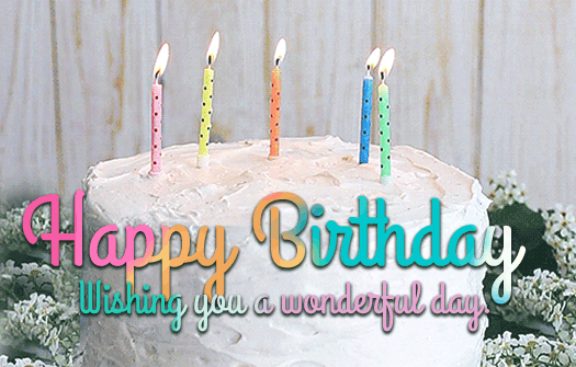 Colorful Birthday Cake in Gif