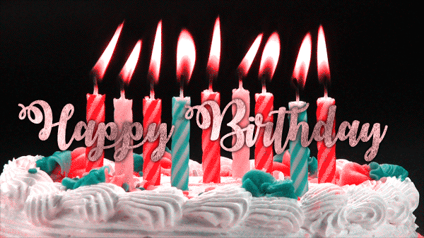 216441809happy birthday candles cake rose gold gif