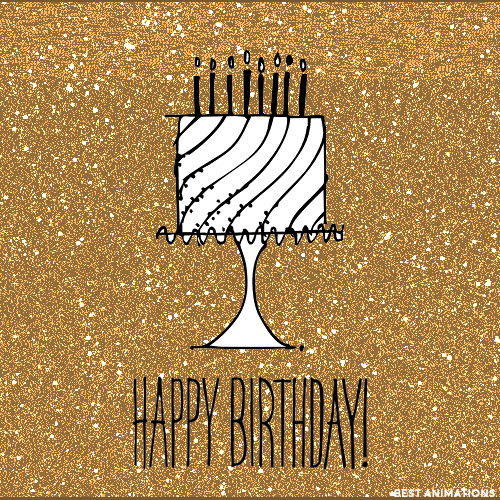 Birthday Gold Glitter Cake Card