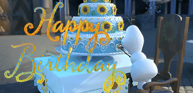 Olaf Frozen Birthday Cake Gif