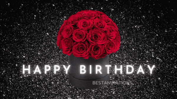 Happy Birthday Gif Red Rose Box
