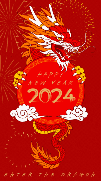 Happy New Year 2024 Dragon Gifs animated gif
