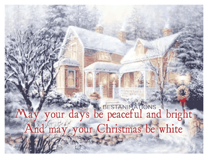 Winter White Merry Christmas Card Gif 