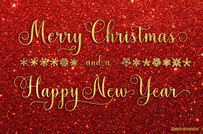 Red Glitter Christmas Greeting
