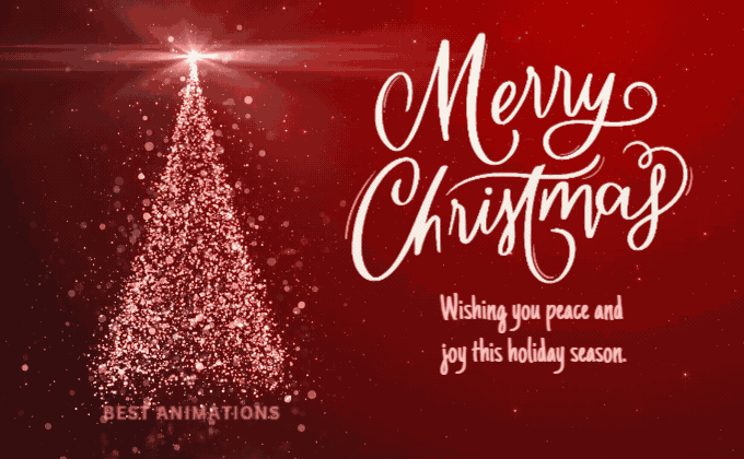 Red Merry Christmas Tree Gif  animated gif