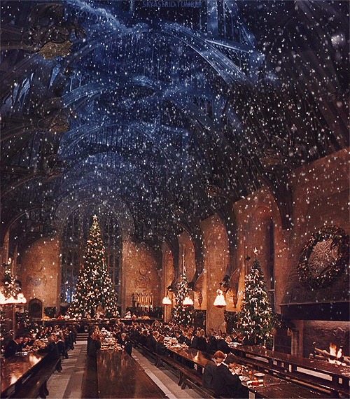 Harry Potter Great Hall Christmas animated gif