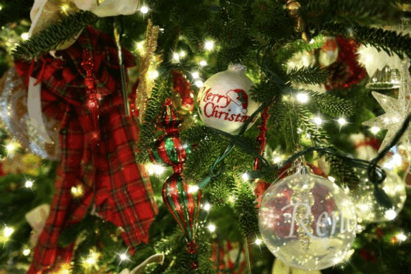 Merry Christmas Ornament Tree Gif