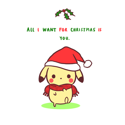 Merry Christmas Pikachu gif