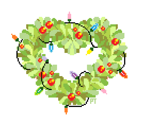 Pixel Christmas Wreath Art gif