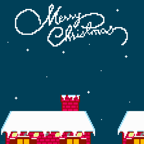 Merry Christmas Pixel Art Greetings