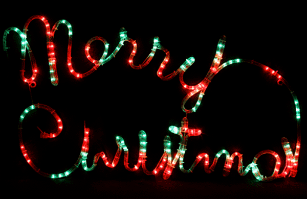 Merry Christmas Greeting Light Decorative Card gif