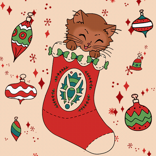 Cute Kitty Holiday Christmas Gifs