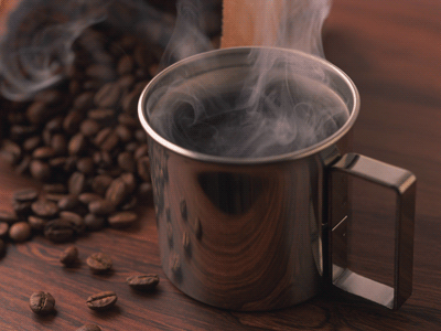 Coffee Beans With  Hot Water