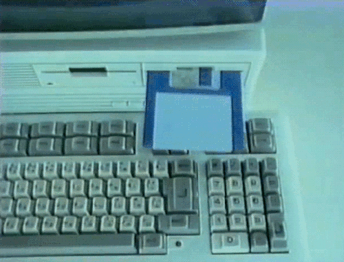 Floppy Disk On Keyboard