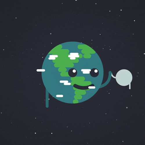 Happy earth With Moon