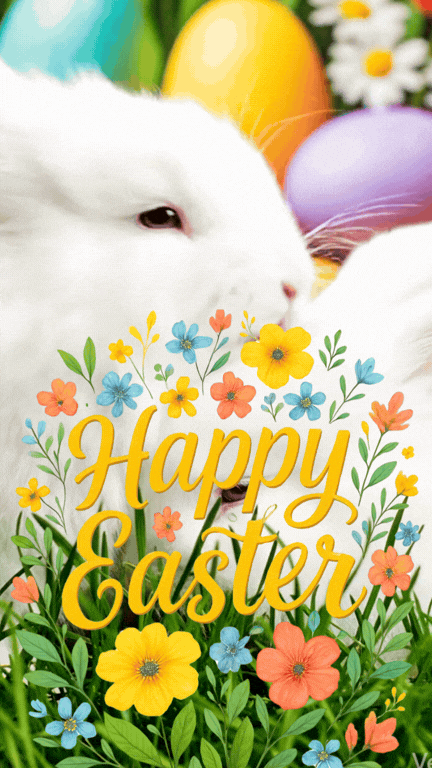 Happy Easter Cute Bunnies Gif