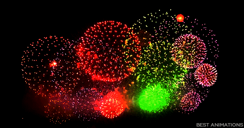 Realistic Colorful Fireworks Gif