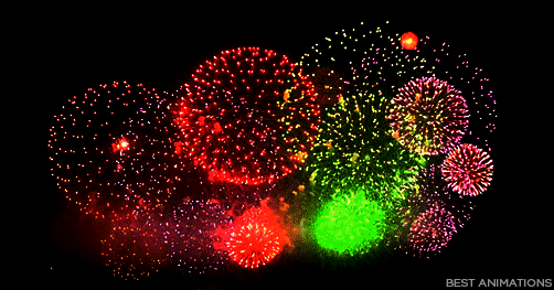 Realistic Colorful Fireworks Gif animated gif