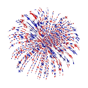 Red Blue Firework Art animated gif