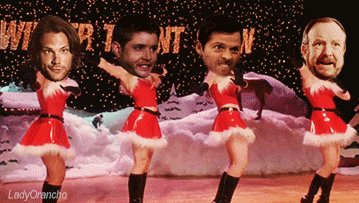 Funny Supernatural Christmas Dance gif