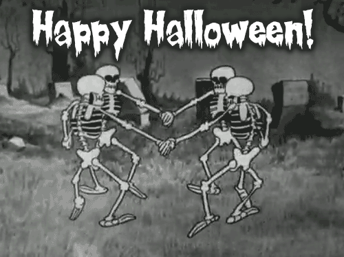 Happy Halloween Funny Skeleton Dance animated gif