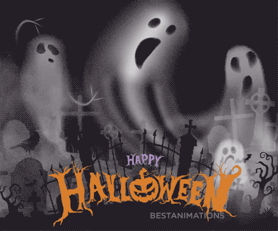 Happy Halloween Scary Ghosts Gif animated gif