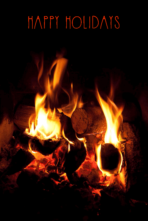 Happy Holidays Fireplace Gif animated gif