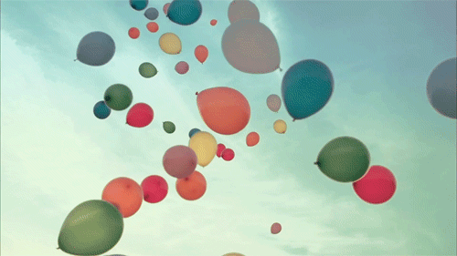 Colorful Balloons Flying Away animated gif