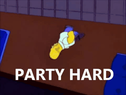 Party Hard Homer animated gif