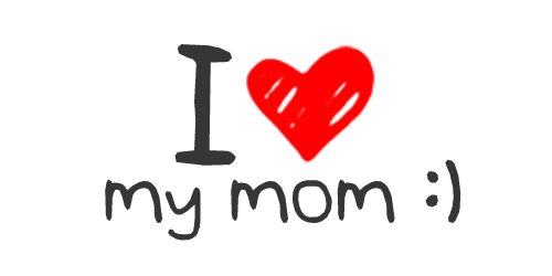 Love You Mom With Red Heart
