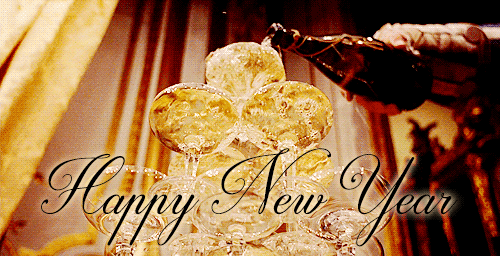 Happy New Year Gif Champagne Tower gif