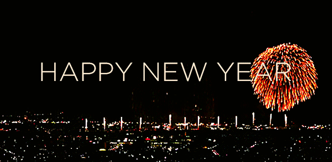 Happy New Year Colorful Fireworks gif