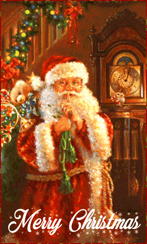 Vintage Merry Christmas Santa Gif