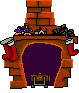 Santa Down The Chimney Art