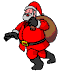 Santa Claus With Gift Pixel Art