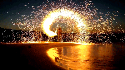 Beautiful Golden Sparkler Firework