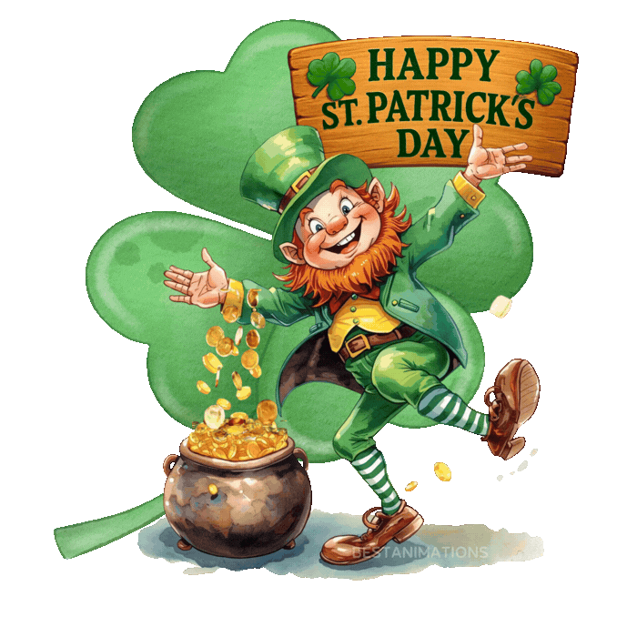 Leprechaun Gold Happy St. Patrick's Day animated gif