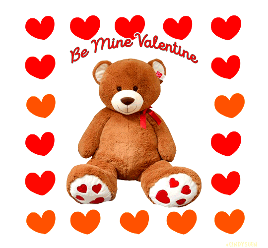 Be Mine Valentine Teddy Bear GIf