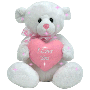 White Teddy Bear With Pink Heart