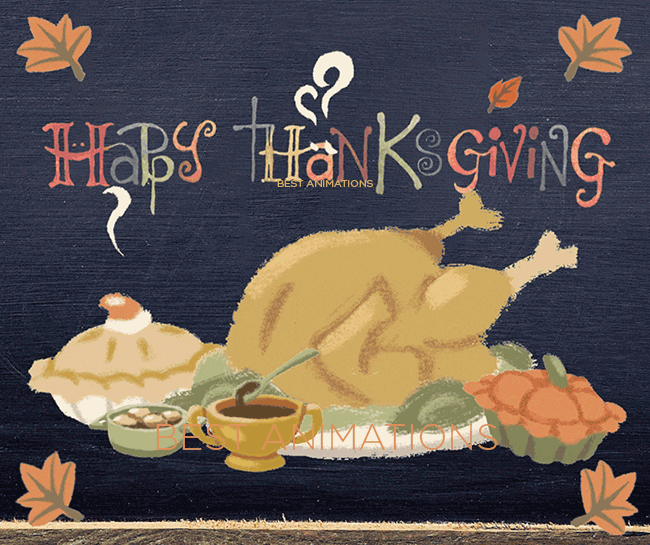 Happy Thanksgiving Turkey Dinner Gif animated gif